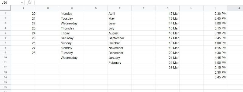Cách tự động điền hàng và cột trong Google Trang tính