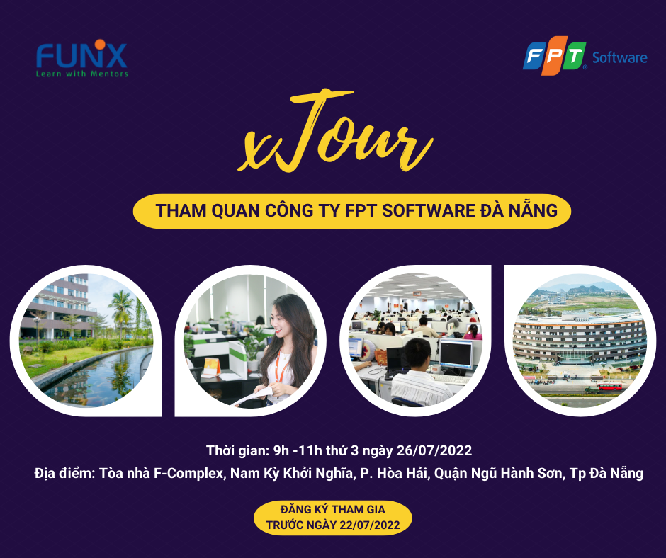 Đăng ký xTour - Tham quan, tìm hiểu về công ty FPT SOFTWARE Đà Nẵng | Học trực tuyến CNTT, học lập trình từ cơ bản đến nâng cao