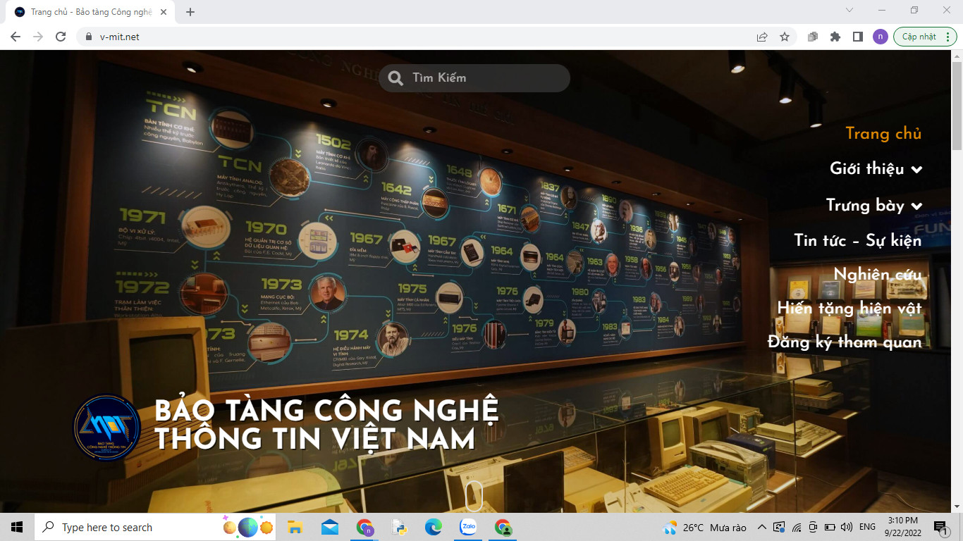 website Bảo tàng công nghệ thông tin Việt Nam