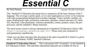 Sách Essential C dành cho người đã có nền tảng về C