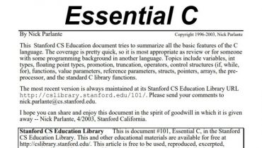 Sách Essential C dành cho người đã có nền tảng về C
