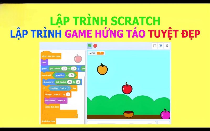 Hướng dẫn lập trình game hứng táo bằng Scratch