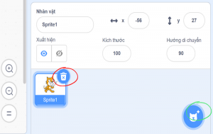 Một dự án Scratch thường bao gồm các thành phần như Stage, Sprite và Script (Nguồn: Internet)