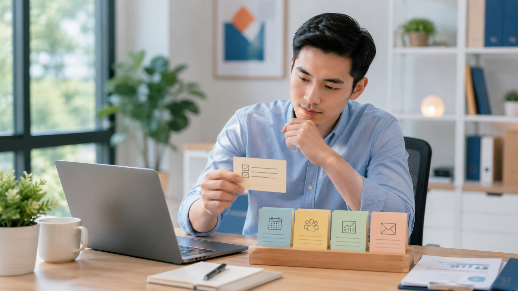Nhân viên văn phòng lựa chọn tác vụ phù hợp để tự động hóa bằng AI