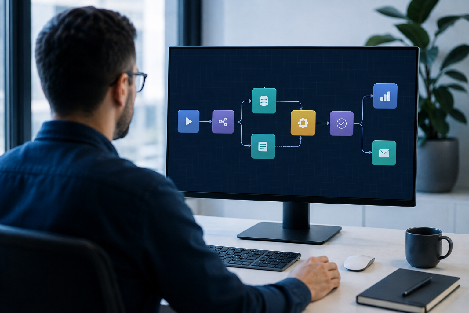 Người dùng xây dựng workflow tự động hóa trên máy tính