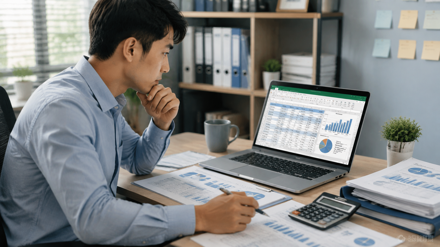 Chuyên viên tài chính kiểm tra báo cáo được tổng hợp bằng VBA