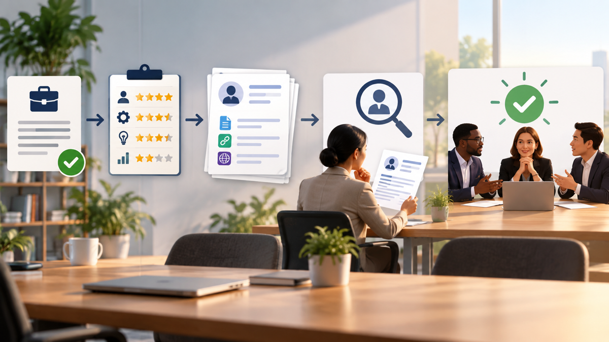 Workflow AI hỗ trợ tuyển dụng với HR review và quyết định của con người