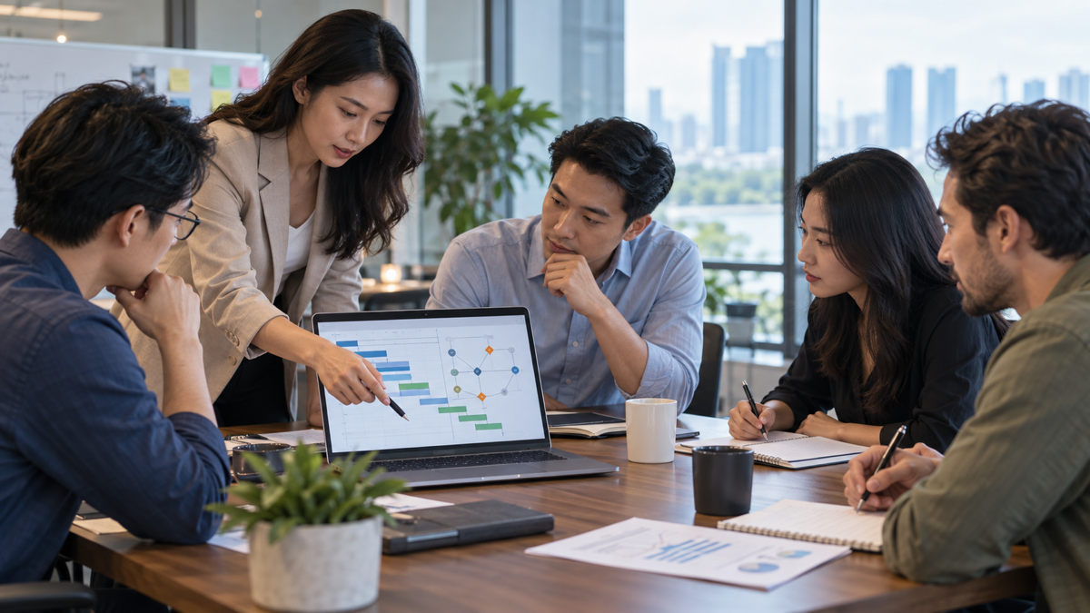 Quản lý dự án rà soát báo cáo AI tổng hợp trước khi chia sẻ với nhóm