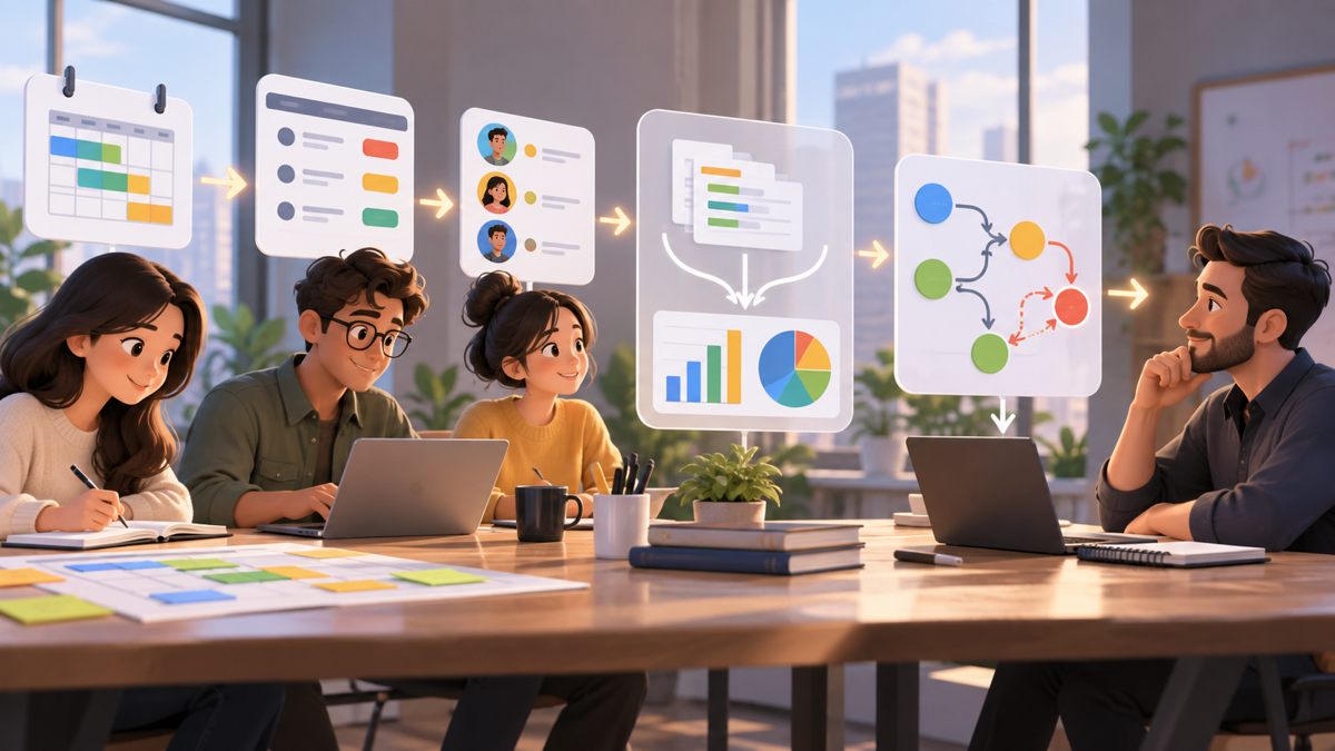 Workflow tổng hợp tiến độ và rủi ro dự án có PM phê duyệt
