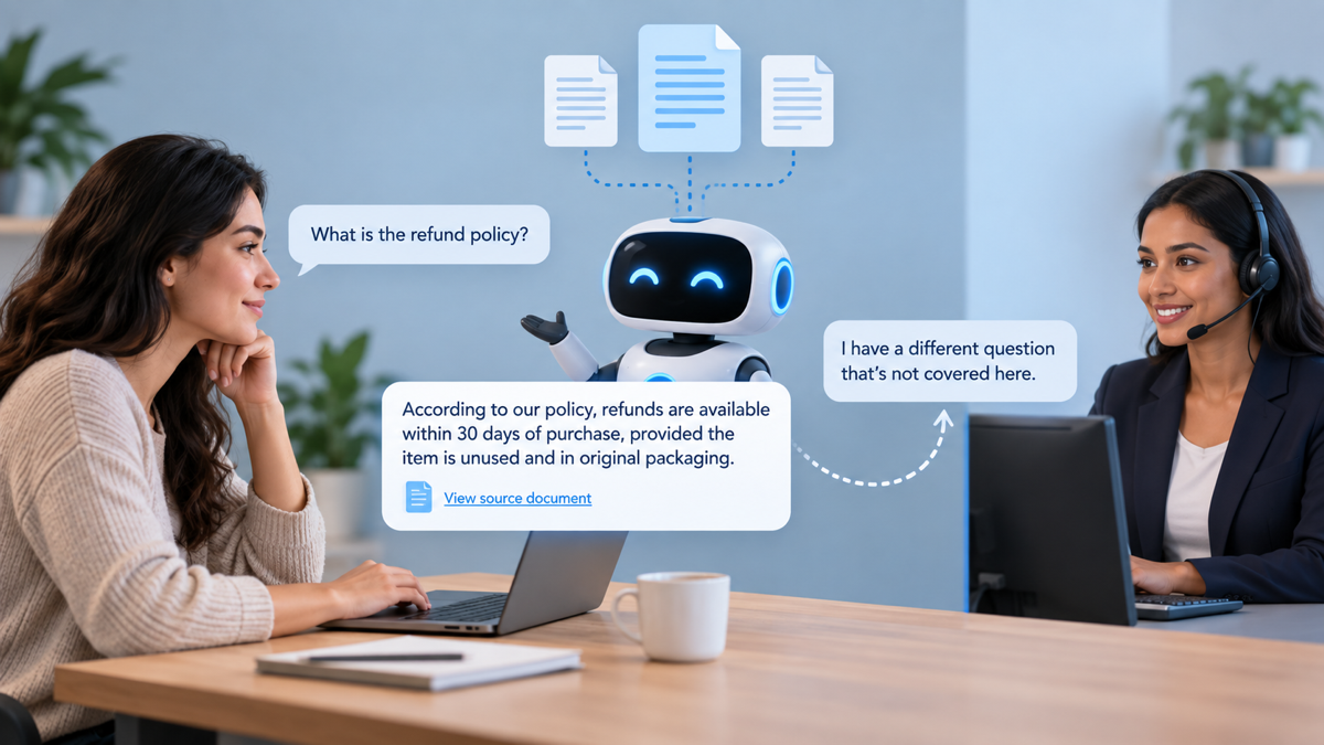 Chatbot tra nguồn đã duyệt và chuyển người khi chưa đủ căn cứ