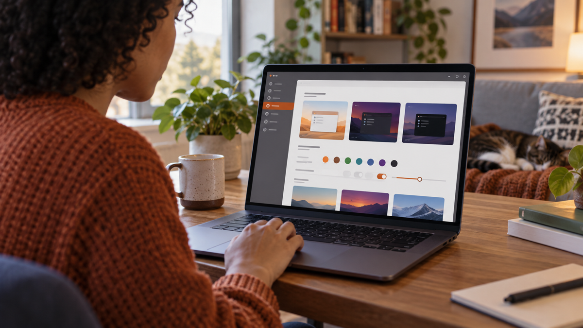 Người dùng điều chỉnh giao diện desktop Ubuntu trên máy tính