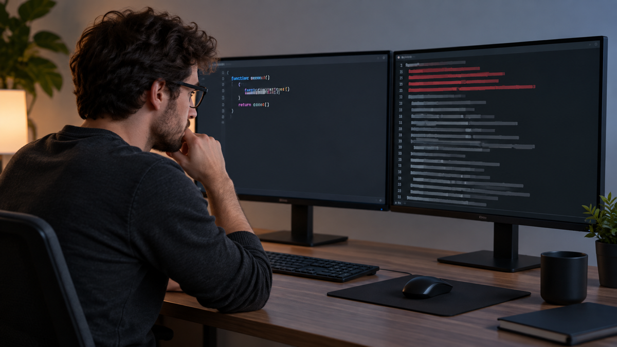 Lập trình viên phân tích log và mã tối thiểu để debug