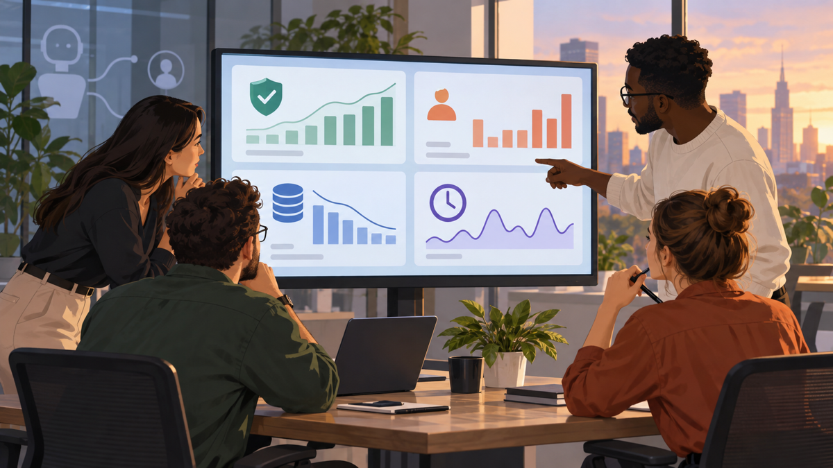 Nhóm sản phẩm xem KPI chất lượng chuyển người chi phí và thời gian của AI Agent