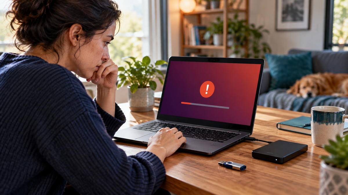 Người dùng ghi lại lỗi khi chuẩn bị cài Ubuntu và bảo vệ bản sao dữ liệu