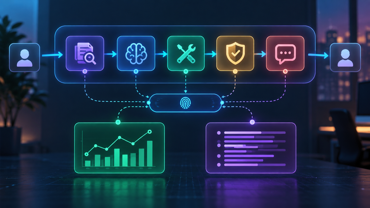 Cấu trúc trace, span, metric và log trong LLM observability