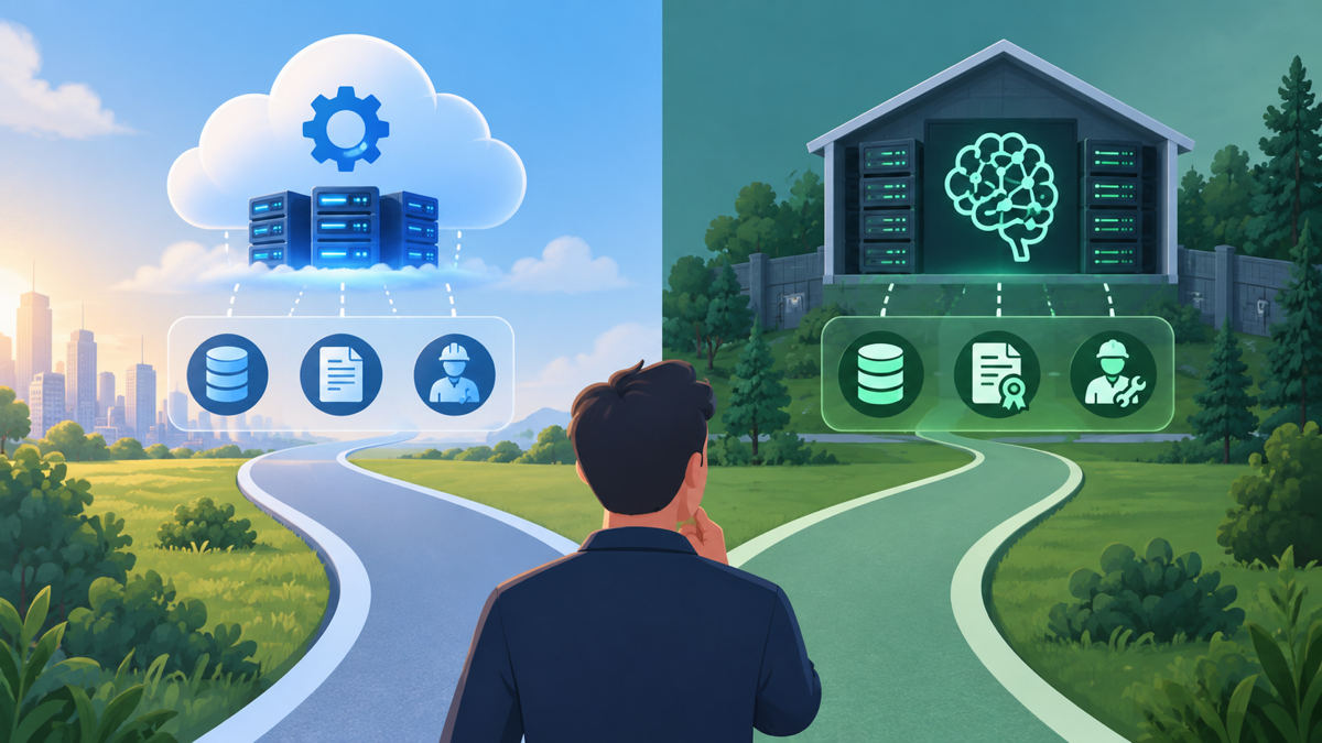 Sơ đồ hai phương án API hosted và tự host mô hình có trọng số