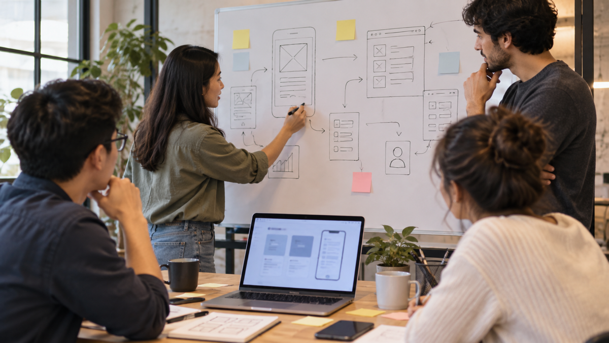 Nhóm sản phẩm phác thảo MVP trước khi dùng AI tạo bản demo